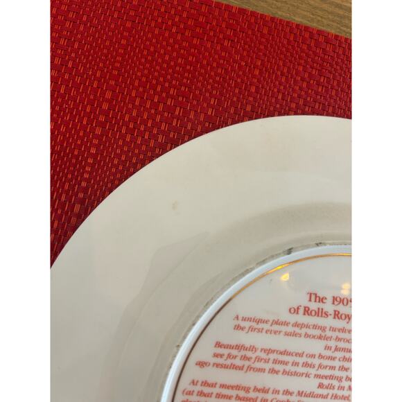 Vintage Rolls Royce 1905 Cars Fine Bone China Plate Windsor Stafforshire England - Picture 8 of 8